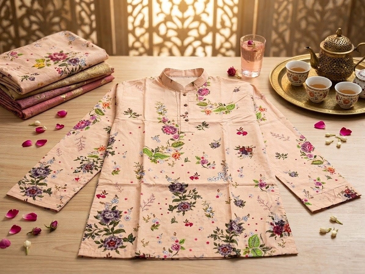 Blush Pink Floral Printed Women’s Kurta