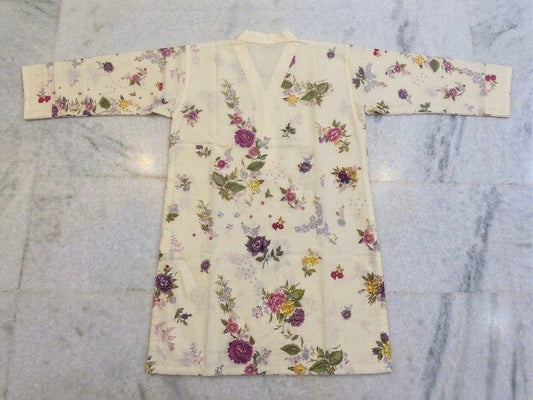 Cream Blossom Floral Printed Women’s Kurta